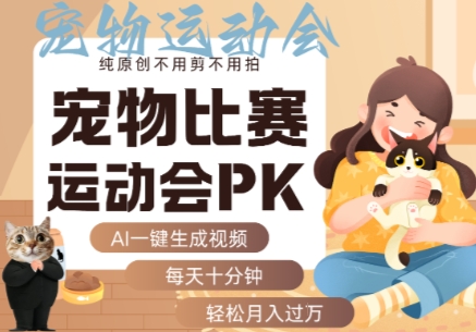 AI一键生成宠物比赛运动会PK视频,纯原创不用剪不用拍,每天十分钟,轻松月入过1W+插图 AI一键生成宠物比赛运动会PK视频,纯原创不用剪不用拍,每天十分钟,轻松月入过1W+